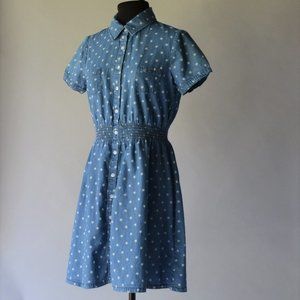 Women's Denim Star Print Dress Size M